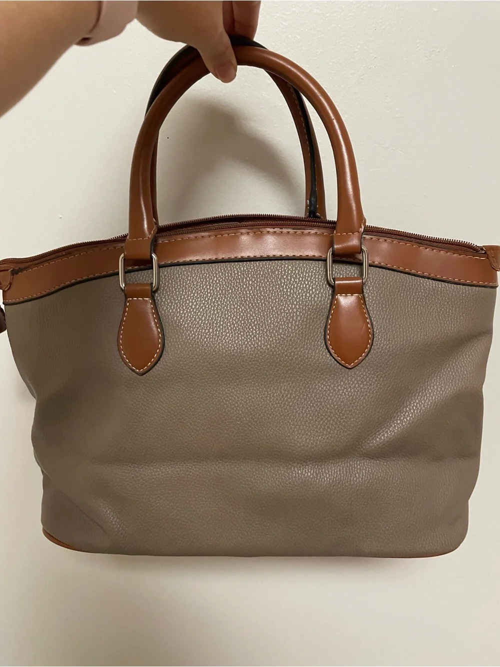 London Fog Brown and Tan Tote Bag